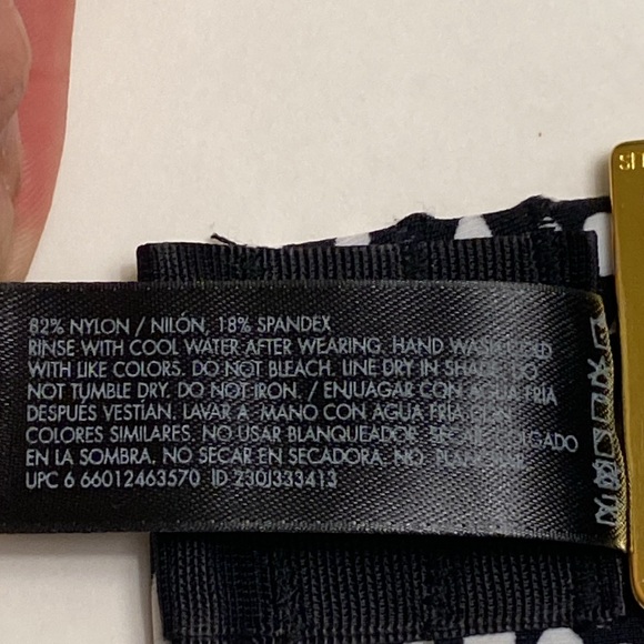 NWT 36D Smart & Sexy Bikini Top Swim Longline Adj Top Black White Polka Dots New - Picture 16 of 16